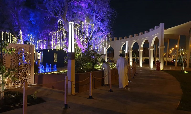 CONCRETE DECORATIVE LIGHTING - AL KOUT DISTRICT GARDEN